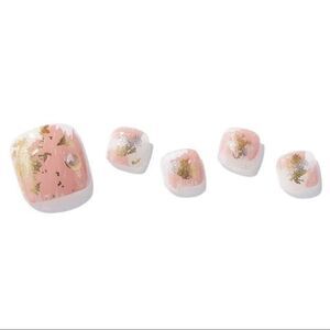 Ohora P Feminine Nomad Pink Gold Nacre Crystal Semicured Gel Pedicure Set NWT